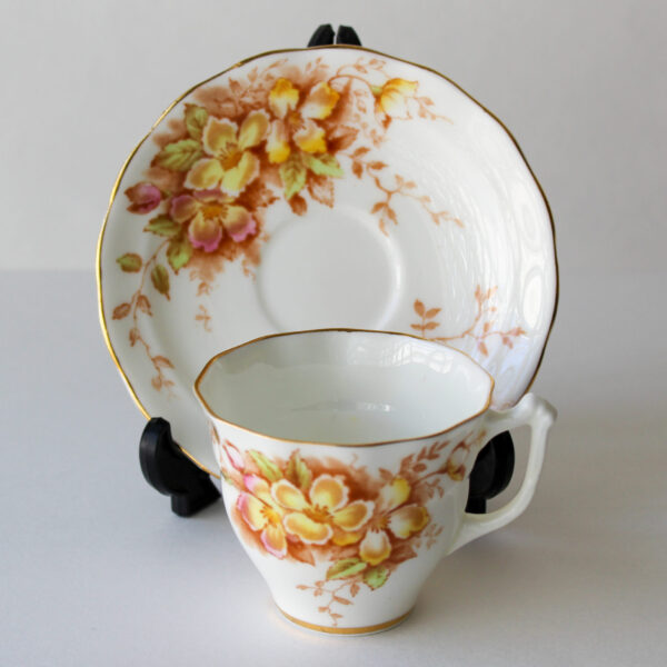 Sampson Smith Old Royal Bone China Teacup and Saucer