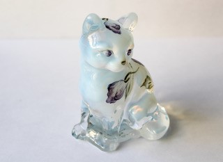 Fenton Irridescent Glass Cat