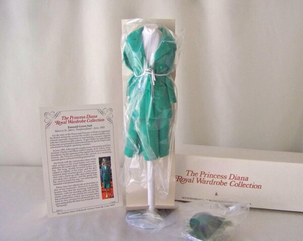 Vintage Doll Dress Princess Diana Emerald Green Suit