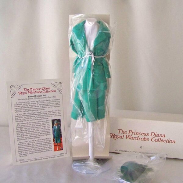 Vintage Doll Dress Princess Diana Emerald Green Suit