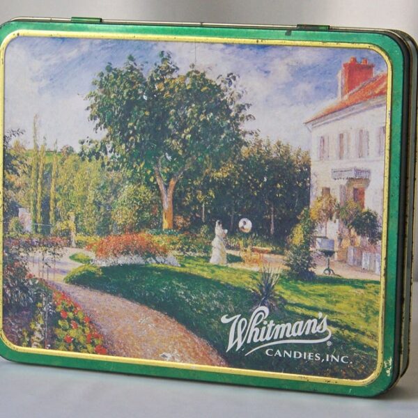 Vintage Candy Tin Garden of Les Mathurins At Pontoise Artist Camille Pissarro