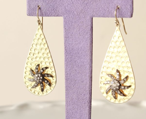 Pinwheel Dangle Drop Earrings