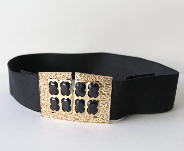 Designer Stretch Waist Belt Black