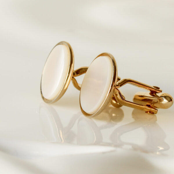 Vintage Mother of Pearl Cufflinks by Swank
