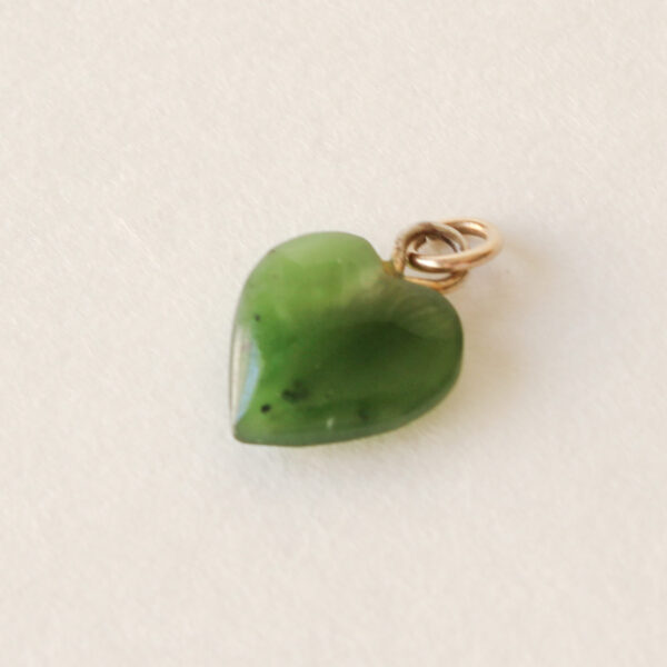 Miniature Jade Heart Charm
