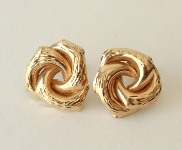 Vintage Celtic Knot 14k Gold Earrings