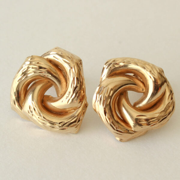 Vintage Celtic Knot 14k Gold Earrings