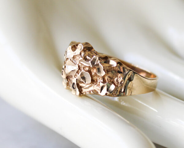 Men's Nugget Ring 10K Gold US Size 10