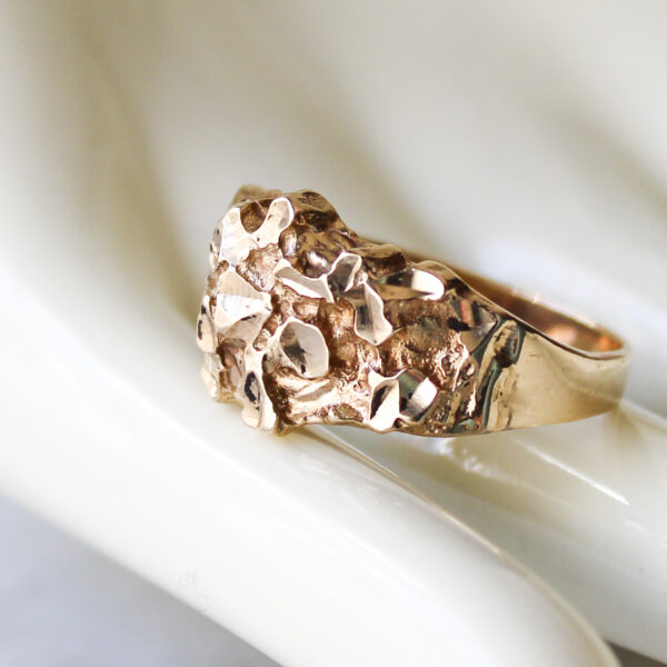 Men's Nugget Ring 10K Gold