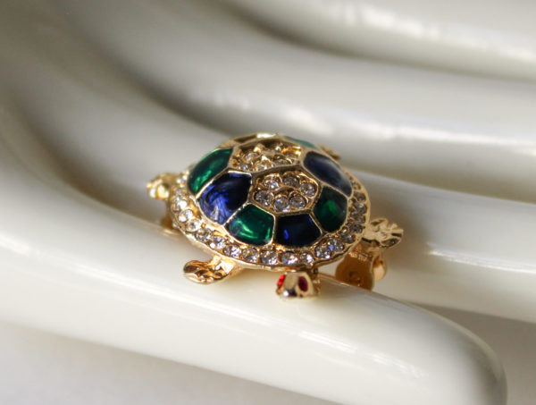Turtle Scatter Pin Enamel and Rhinestones