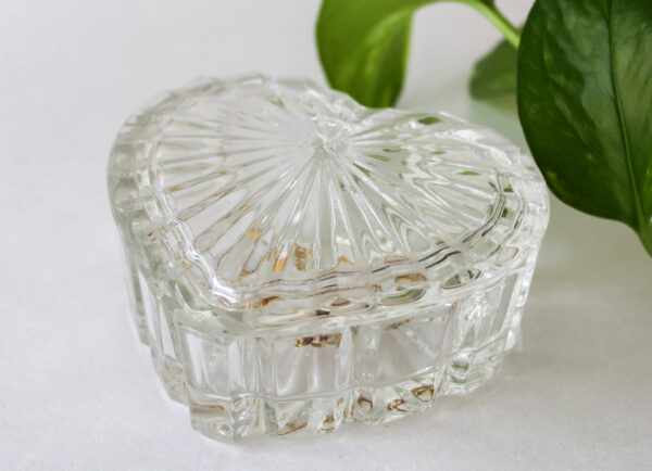 Heart Shape Glass Trinket Box