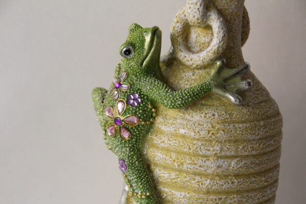 Bejeweled Green Lizard Vase