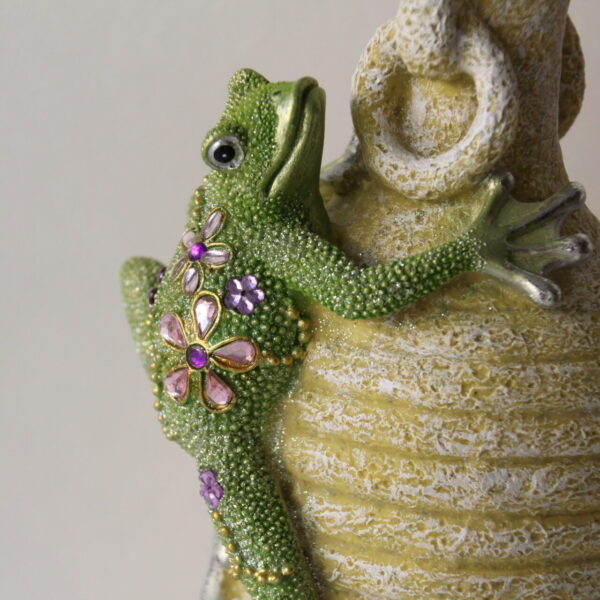 Bejeweled Green Lizard Vase