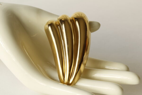 Mid Century Gold Tone Brooch Signed