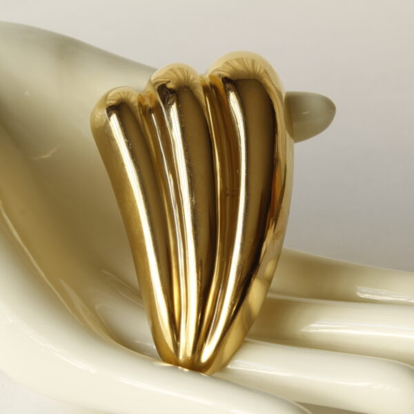 Mid Century Gold Tone Brooch Signed