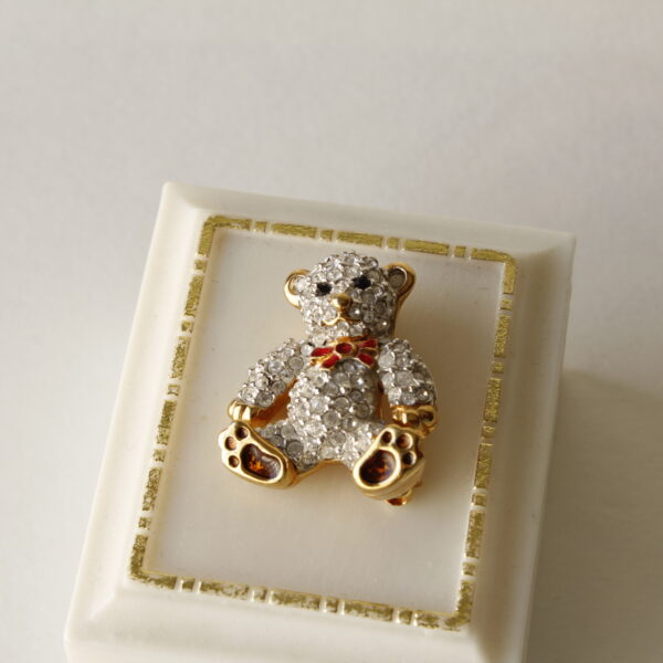 Swarovski Crystal Teddy Bear Brooch