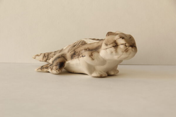 Horsehair Embellished Horny Toad Lizard Figurine