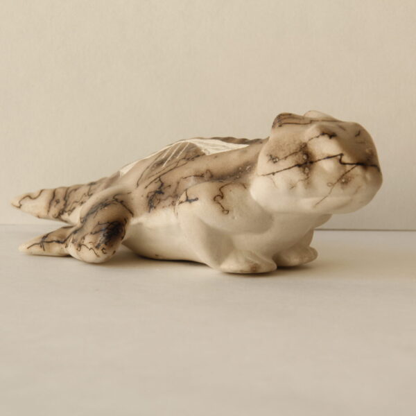 Horsehair Embellished Horny Toad Lizard Figurine