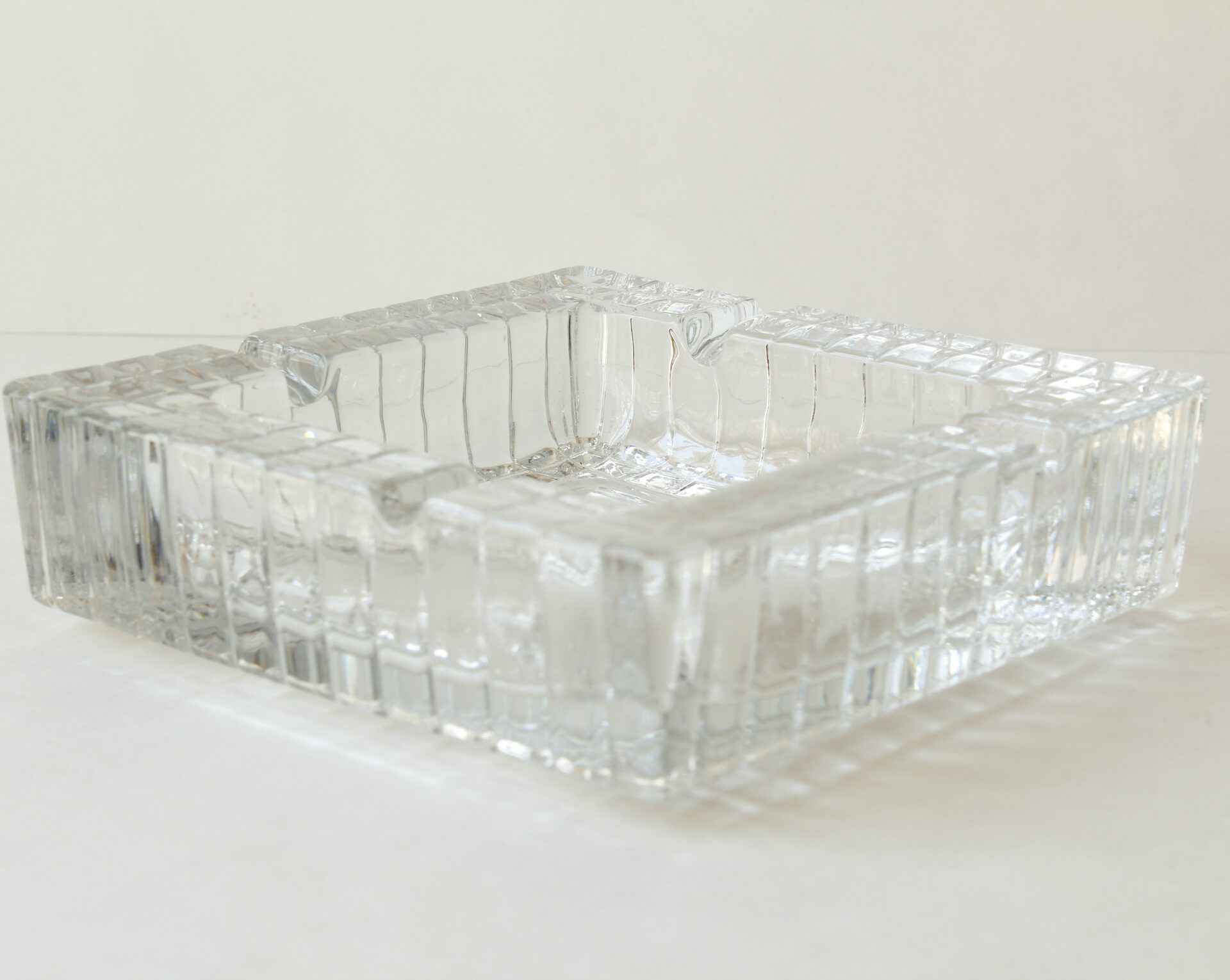 Art Deco Square Crystal Ashtray