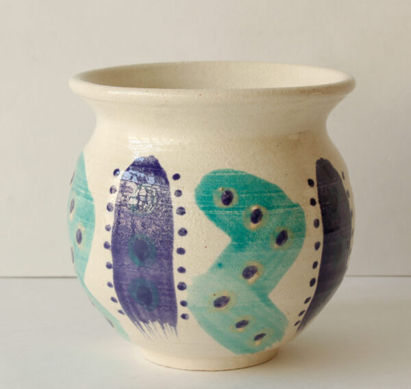 Small Pottery Pot Turquoise and Blue