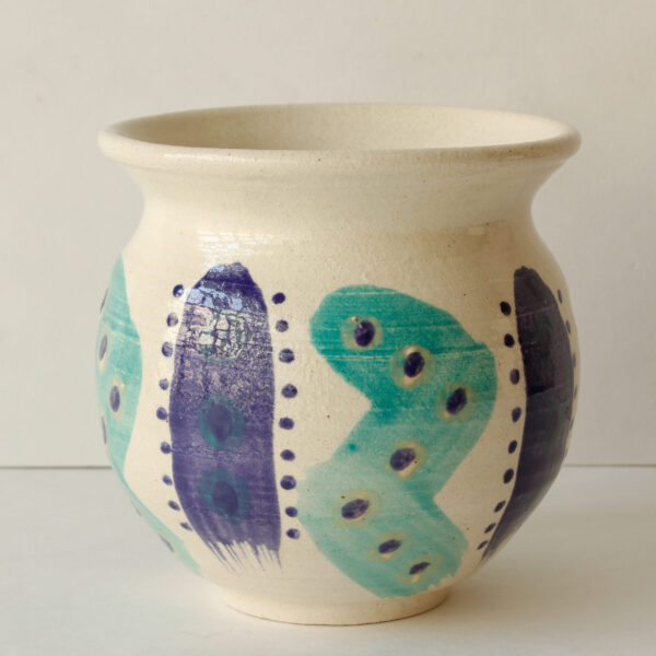 Small Pottery Pot Turquoise and Blue