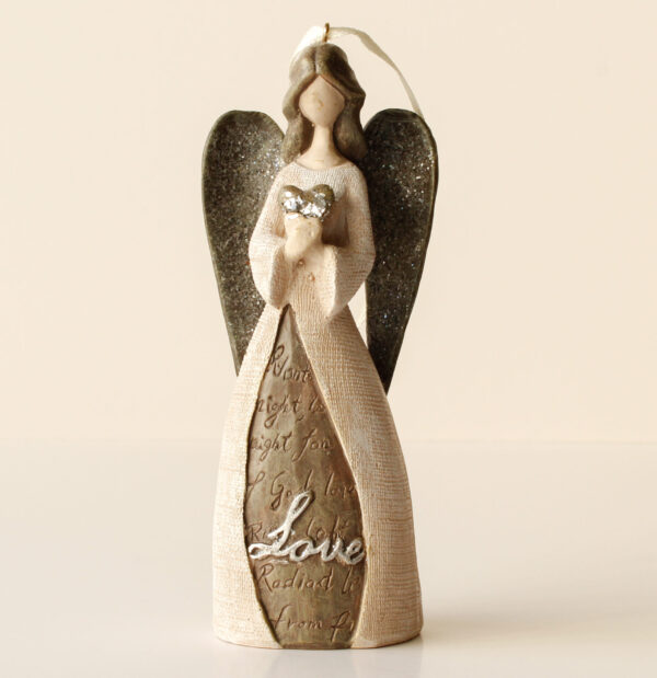 Winged Angel Ornament Wood Figurine