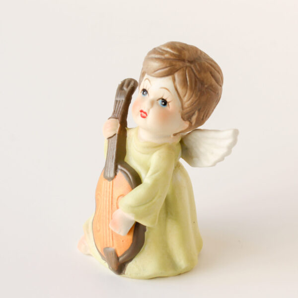 Vintage Winged Angel Figurine With Musical Instrument