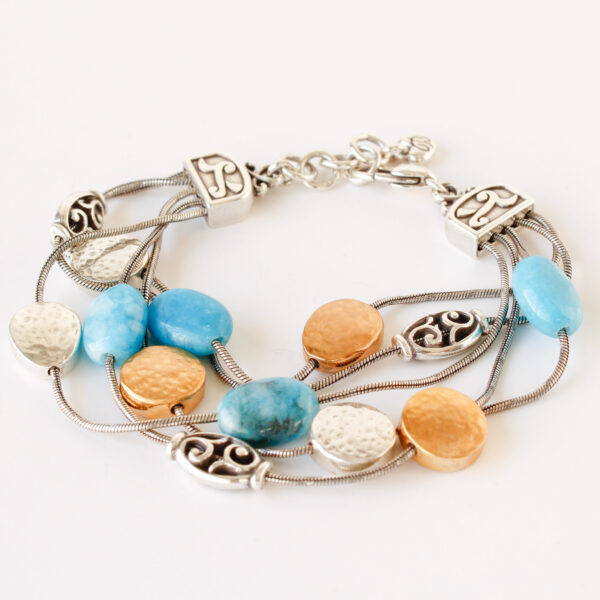 Vintage Brighton Bracelet Multi-Strand Beads Adjustable Length