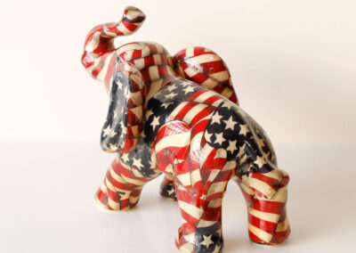Details about   Vintage vinyl red white blue elephant plush stuffed republican Americana circus