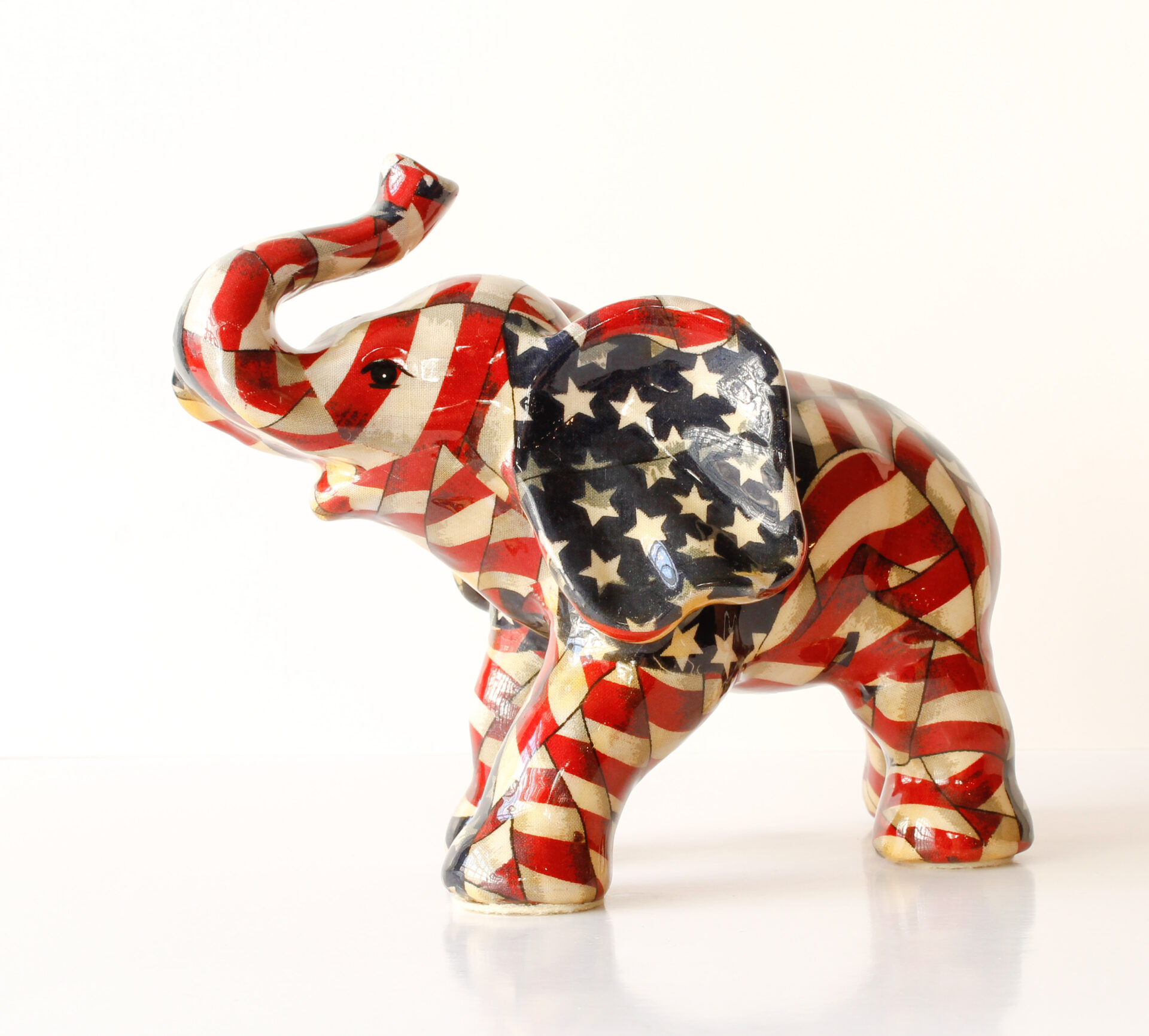 Details about   Vintage vinyl red white blue elephant plush stuffed republican Americana circus 