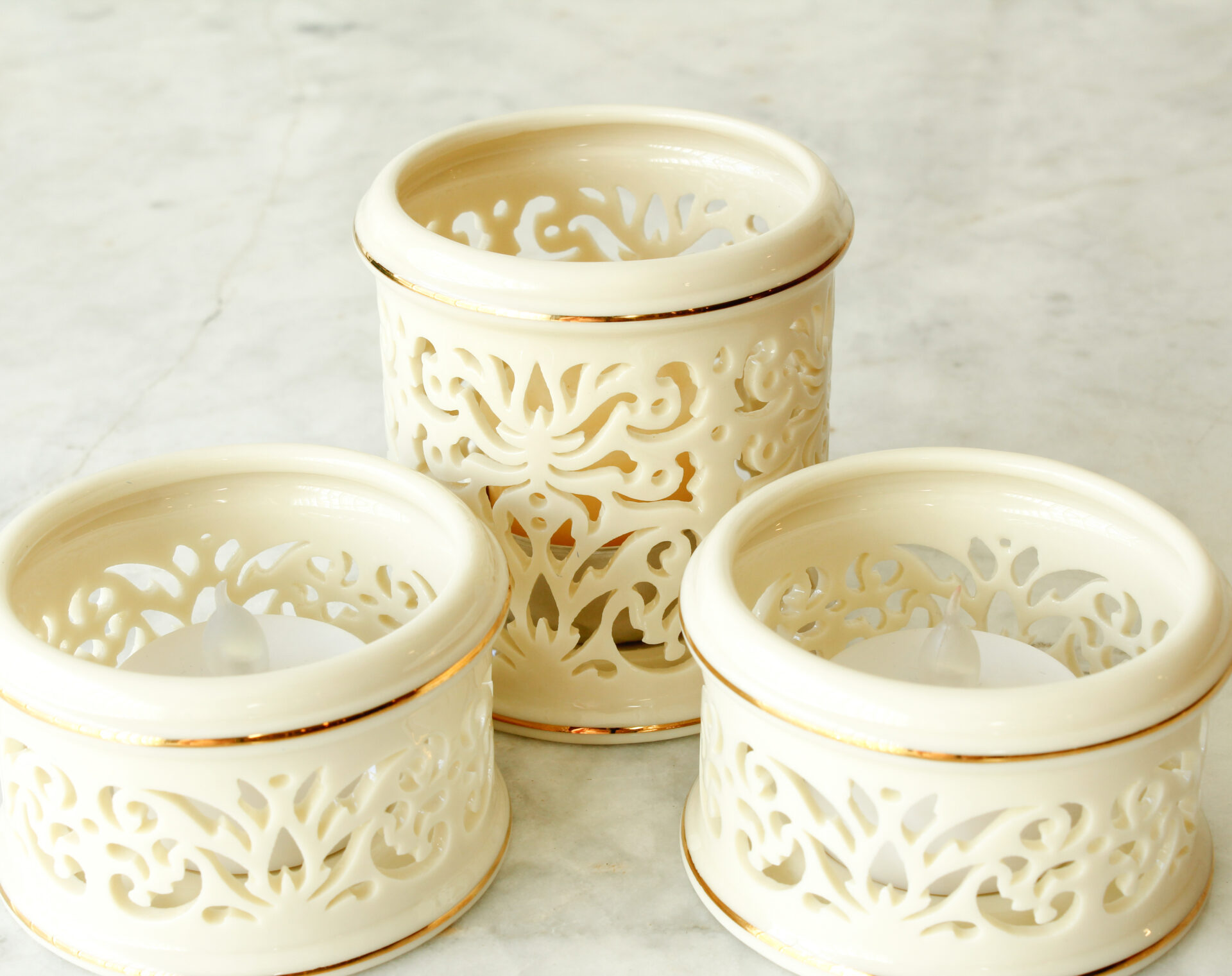 Lenox Tea Light Candle Holders Set Of Three Cynthia's Attic Direct