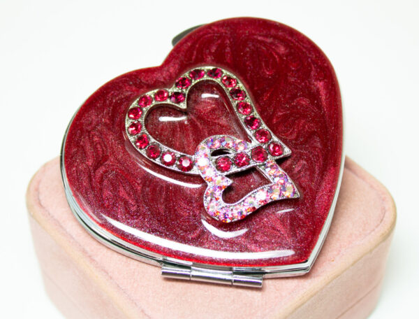Celine Dion Red Heart Compact Mirror