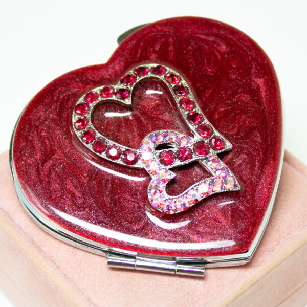 Celine Dion Red Heart Compact Mirror
