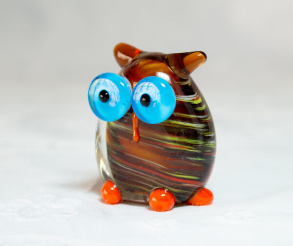 Miniature Glass Owl Hand Blown
