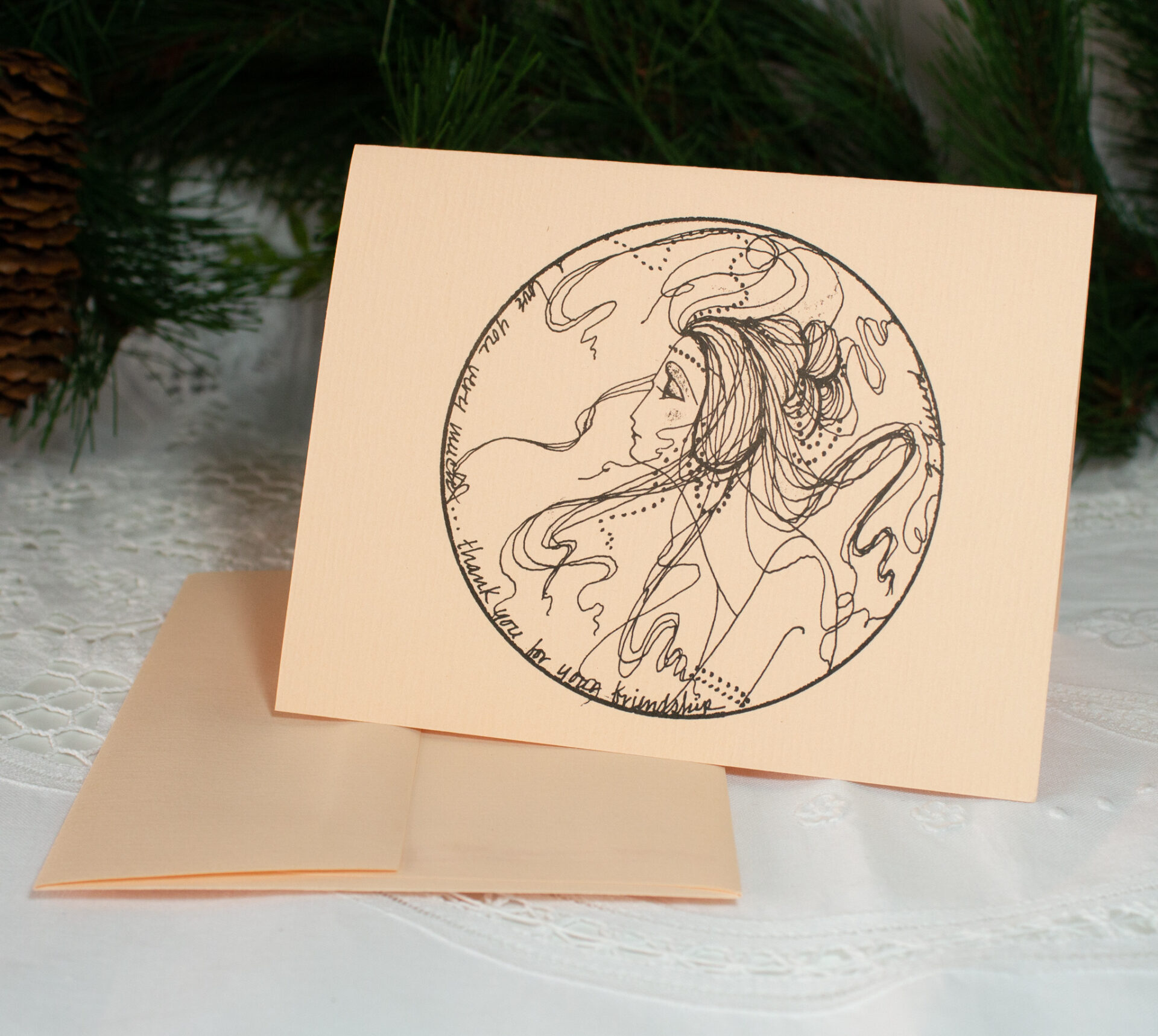 Friendship Note Cards Set Of 6 With Matching Envelopes