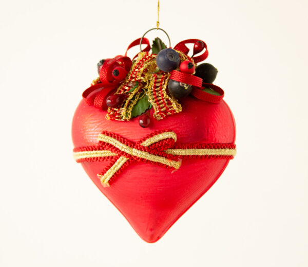 Red Satin Embellished Christmas Ornament