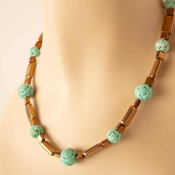 Glass Bead Necklace Pottery Beads Costume Jewelry