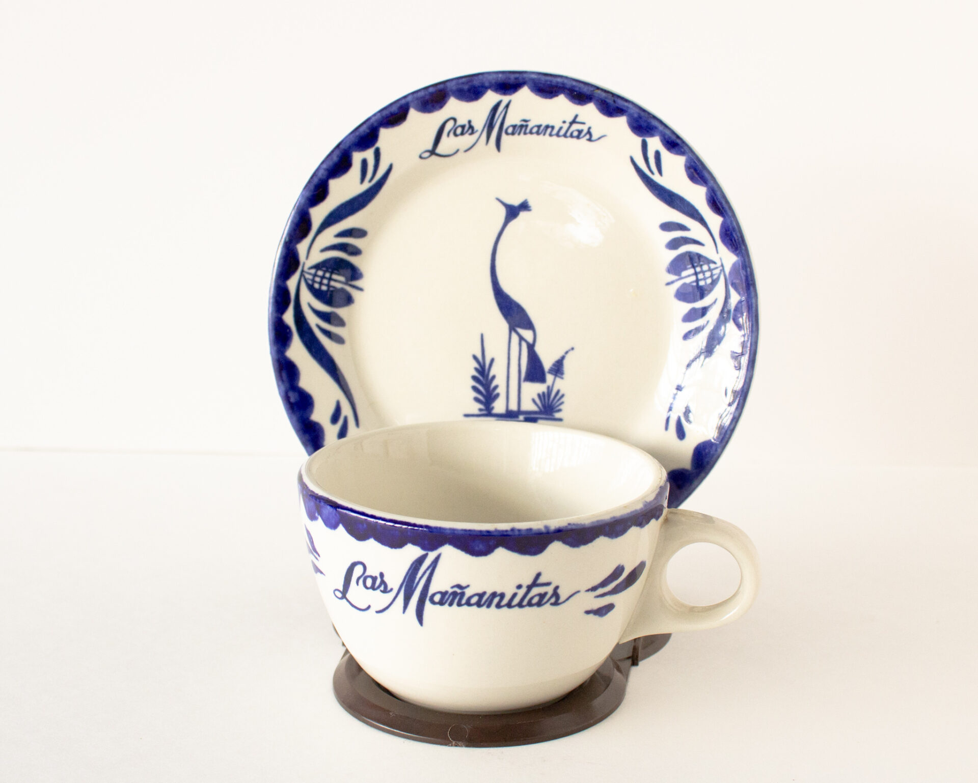 Puebla Blue Tea Cup And Saucer Blue Crane La Mananitas Restaurant Ware