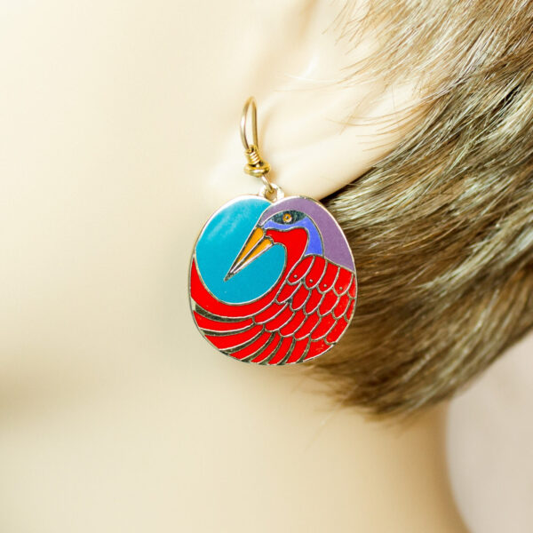 Laurel Burch Nile Bird Dangle Drop Earrings