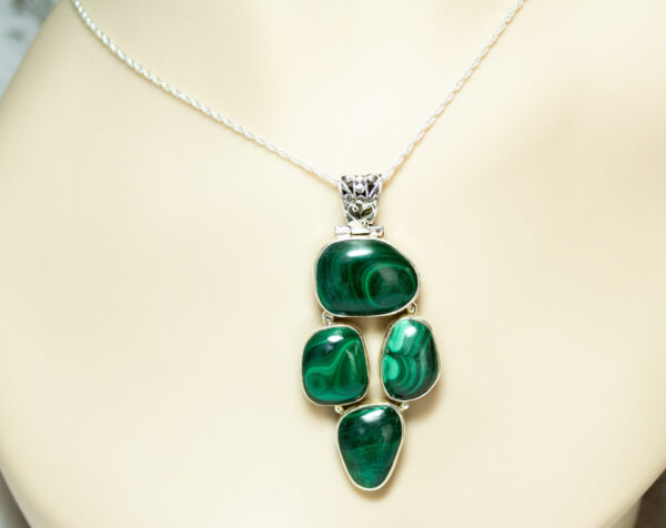 Malachite Sterling Pendant Necklace