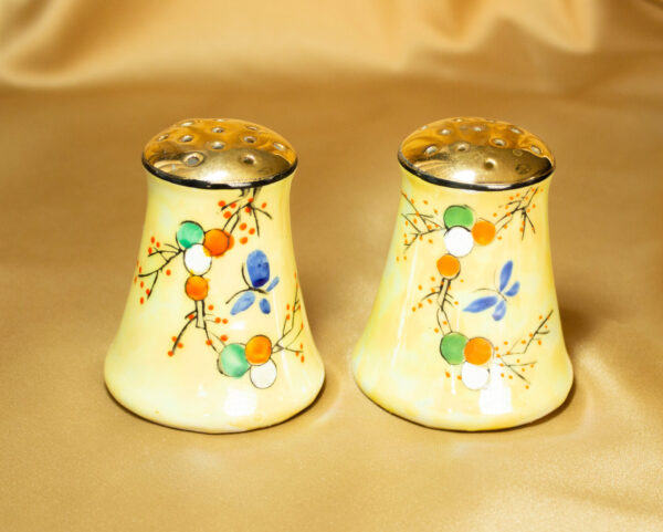 Lusterware Salt And Pepper Shakers Hand Painted
