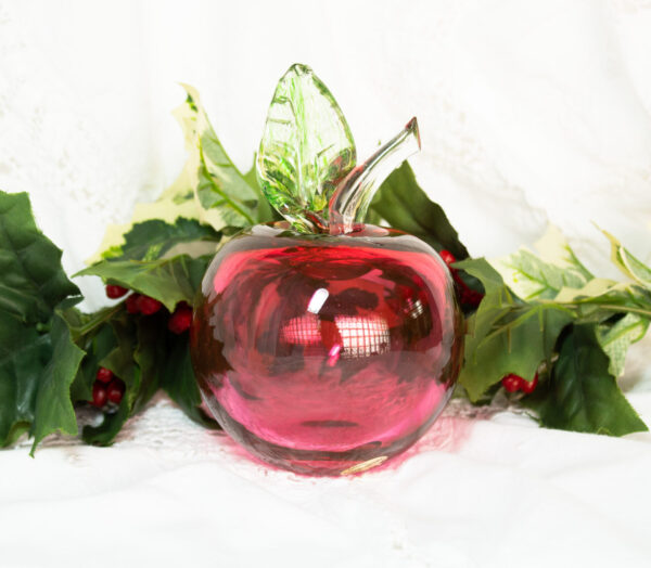 Crystal Apple Paperweight Signed A Jablonski Made In Poland