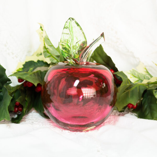 Crystal Apple Paperweight Signed A Jablonski Made In Poland