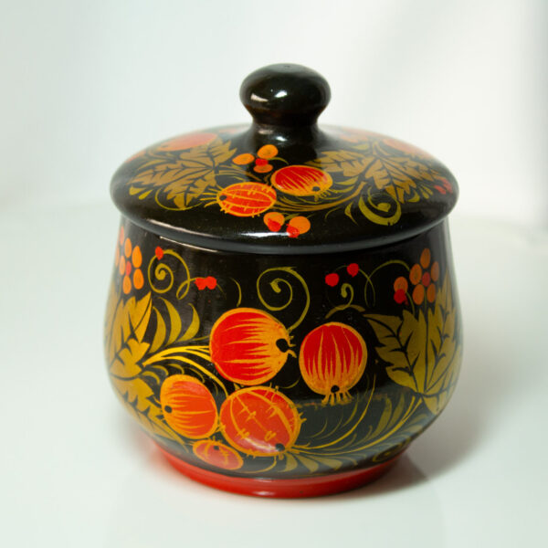 Hand-Painted Lacquered Box Cranberries Motif