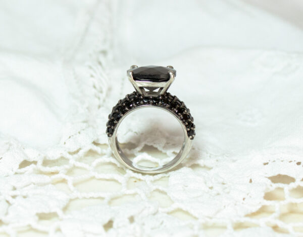 Vintage Black Cocktail Ring 925 China