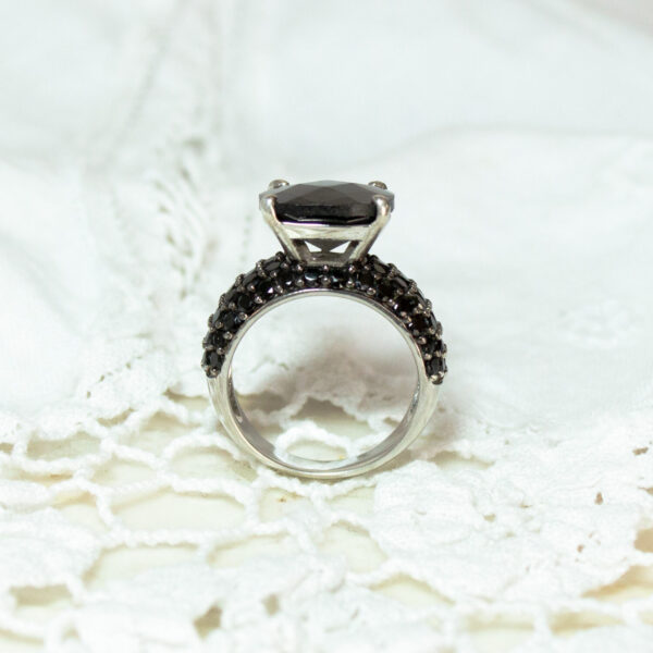 Vintage Black Cocktail Ring 925 China