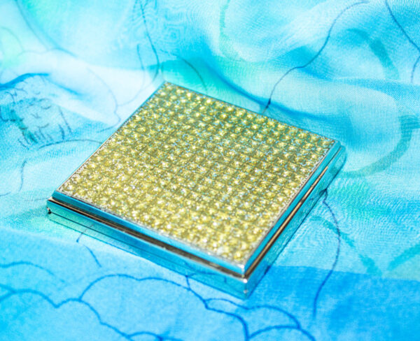 Purse Mirror Compact Shimmery Gold Design