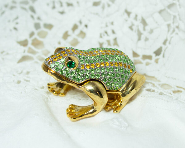 Rucinni  Bejeweled Frog Trinket Box With Hinged Lid