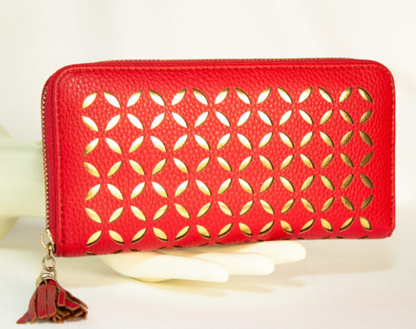Red Ladies Wallet With Zipper