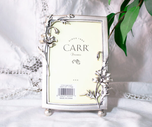Decorative Silver Floral Picture Frame 4 X 6